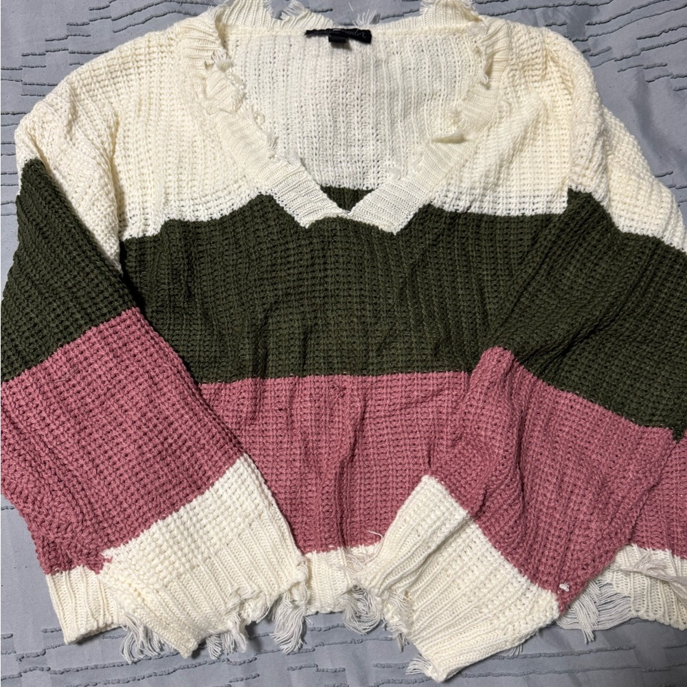 Colorblock V-Neck Sweater